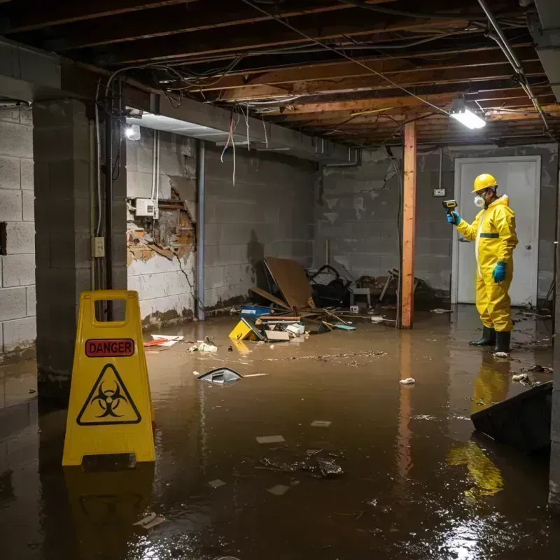 Flooded Basement Electrical Hazard in Atlanta, IL Property